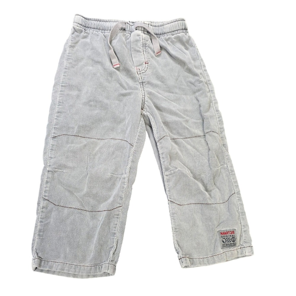 Naartjie Corduroy Pants Toddler Boy's Size 2T Gray Elastic Waist Reinforced Knee
